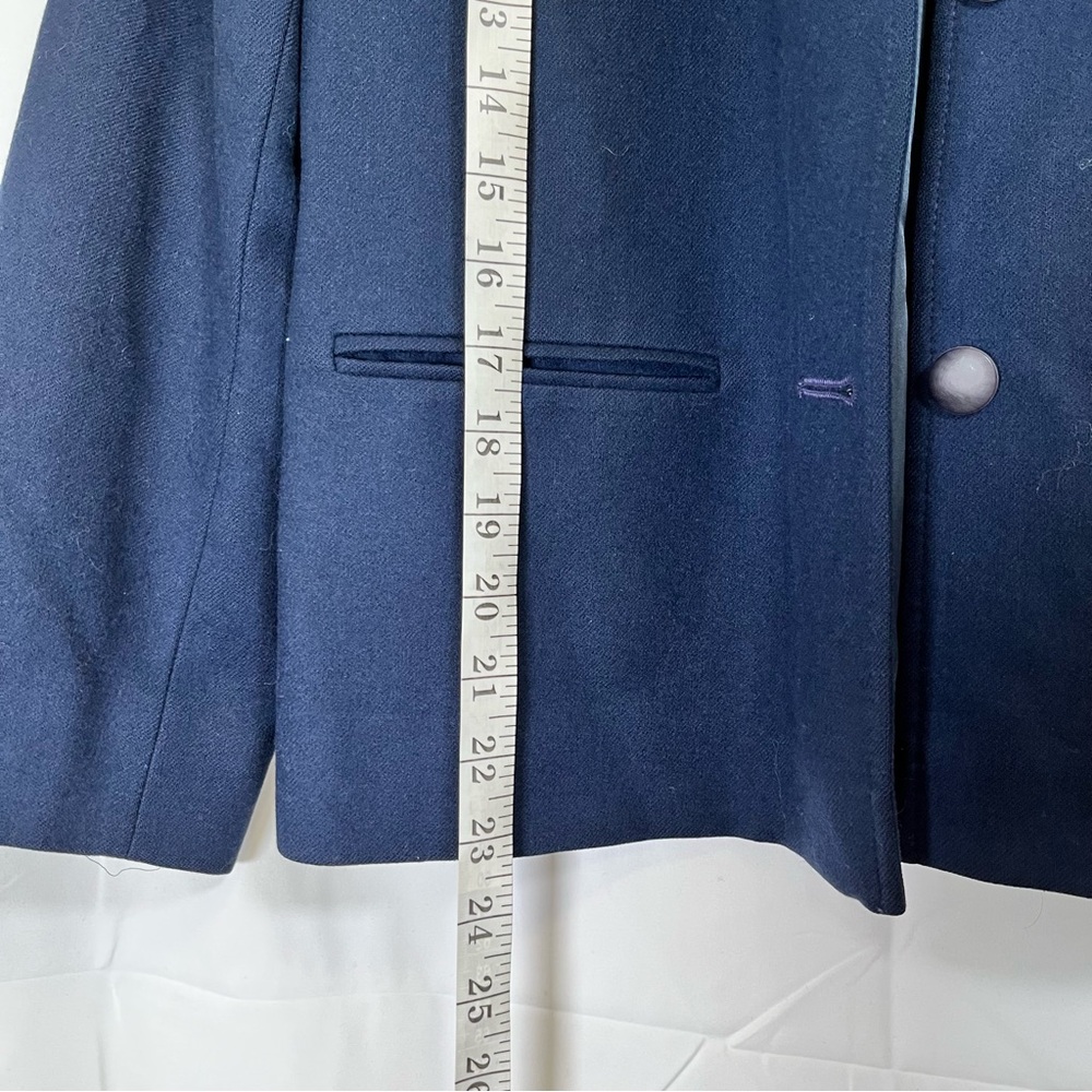 Vintage Pendleton Size 10 Womens Navy Blue 100% Virgin Wool Blazer Jacket - Picture 10 of 11